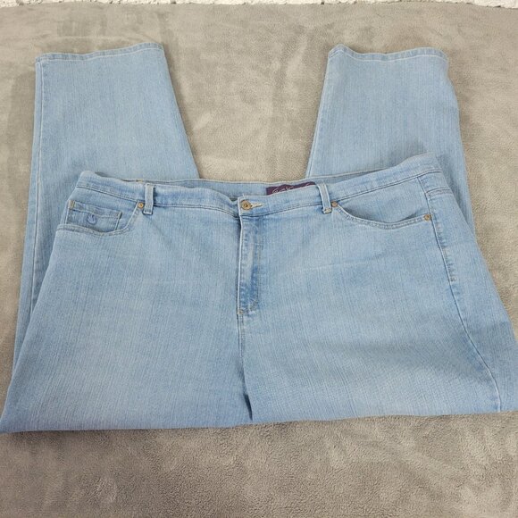 Gloria Vanderbilt Amanda Womens Jeans 24W Plus Light Blue Denim Zip SL39E - Picture 1 of 9